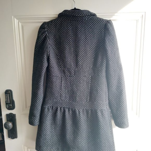 Zara TRF Collection Wide Lapel Single-Breasted Polka Dot Wool Coat - Picture 4 of 5